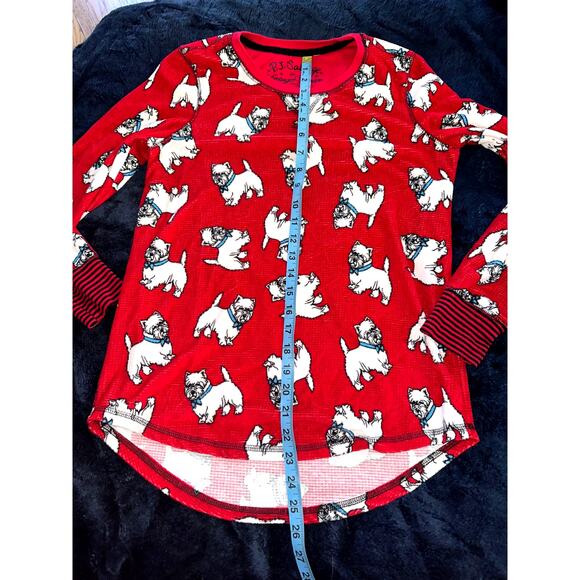 P.J. SALVAGE VINTAGE VELOUR TERRIER DOG PAJAMA TOP S - Picture 2 of 4